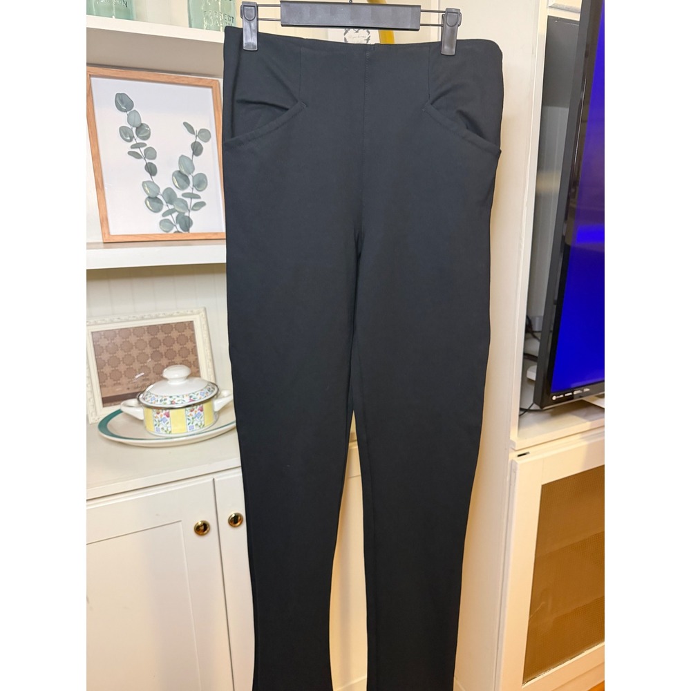 Maeve by Anthropologie Black High Rise Split Hem Leggings Size Small Tal